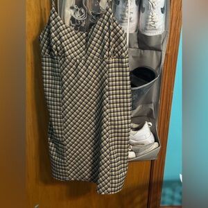 Wild Fable Plaid Mini Dress - Black and Tan